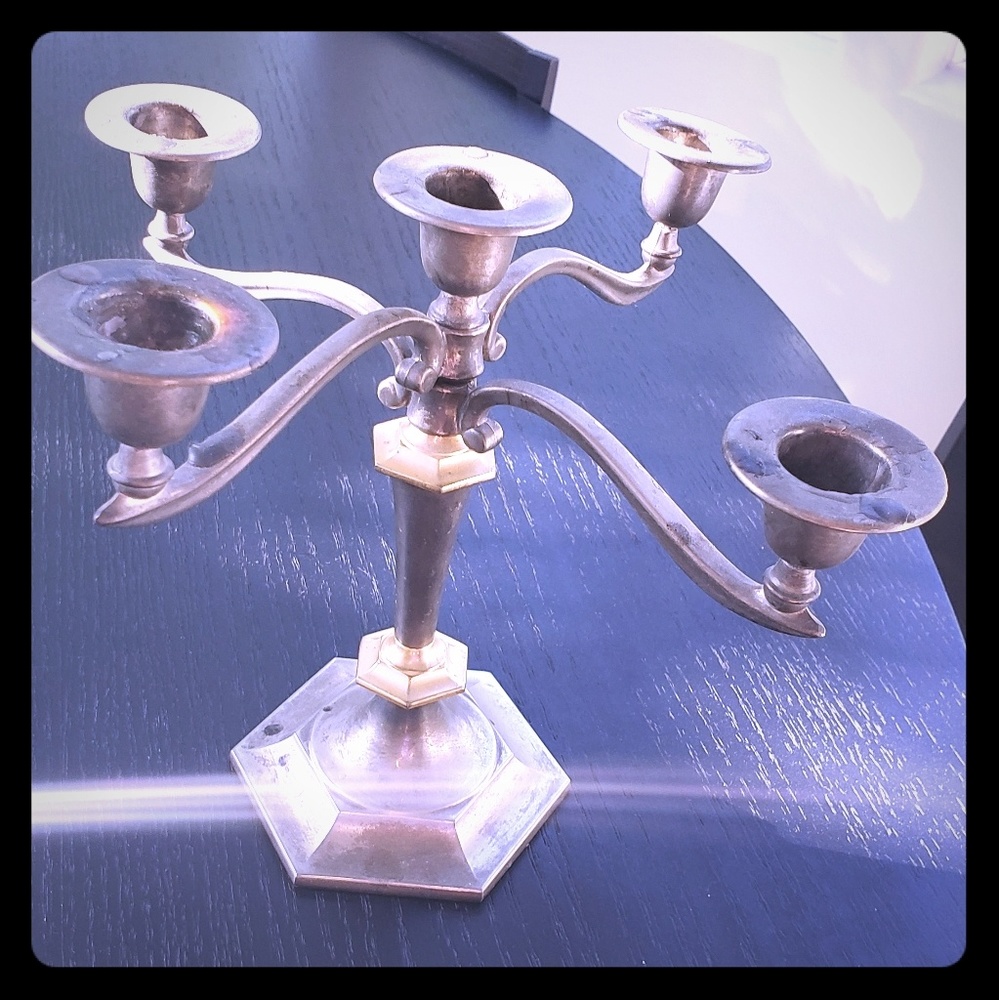 Silver candleholder